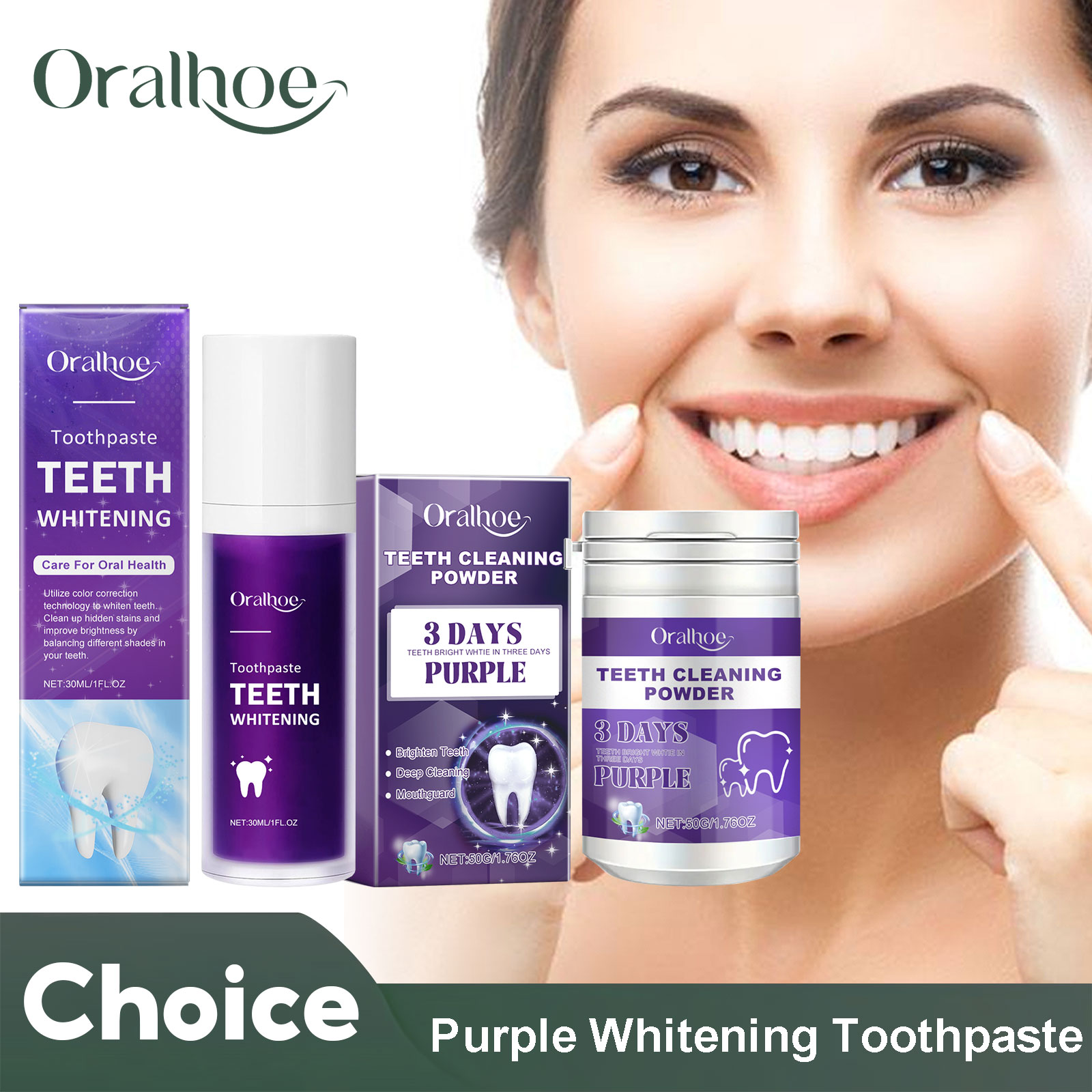 Teeth Whitening Yellow Teeth - 보라색 교정기 치아 미백 치약, 치아