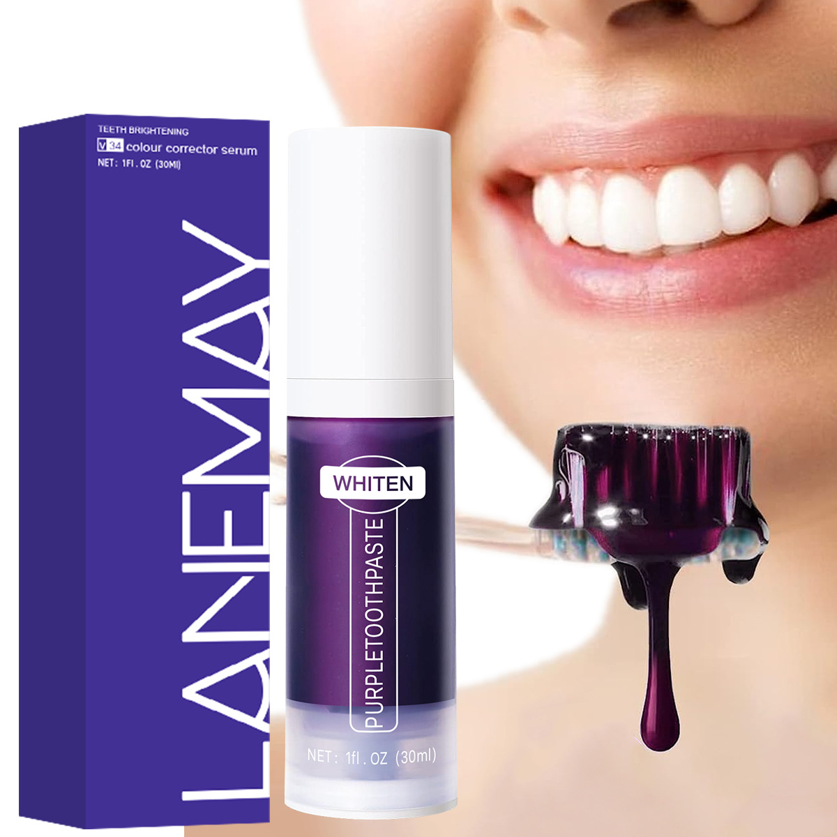 Teeth Whitening Yellow Teeth - 퍼플 치약 컬러 코렉터 세럼 -