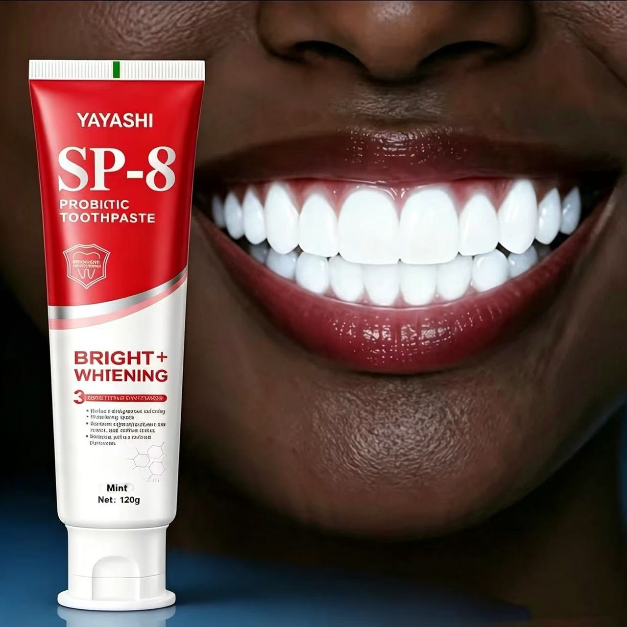 Teeth Whitening Yellow Teeth - 야야시 SP-8 프로바이오틱 미백 및 얼룩