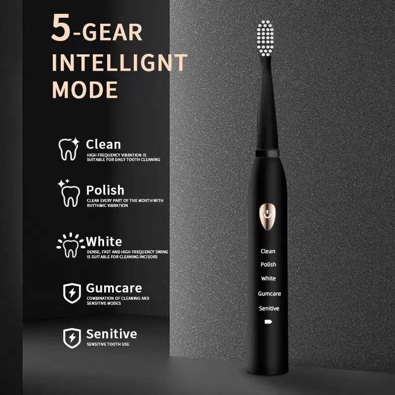 전동 칫솔 5단 모드 USB 충전 4색 IPX7 방수  - Electric Toothbrush Sonic 리뷰 및 가격