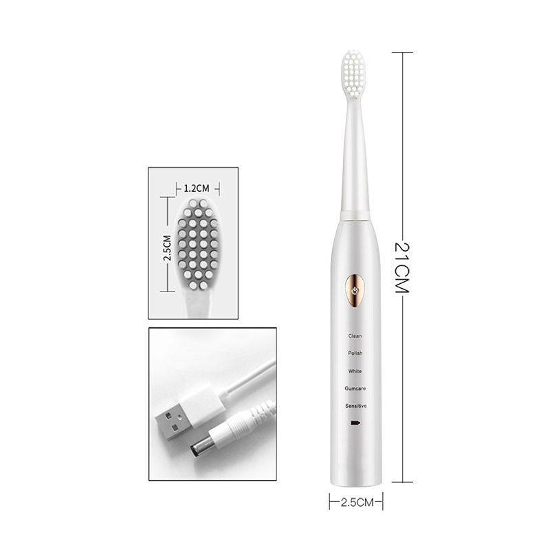 전동 칫솔 5단 모드 USB 충전 4색 IPX7 방수  - Electric Toothbrush Sonic 리뷰 및 가격