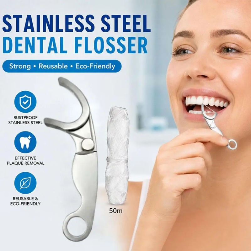 스테인리스 스틸 재사용 가능 이쑤시개 치실, 치실 홀더 - Dental Floss Picks 리뷰 및 가격