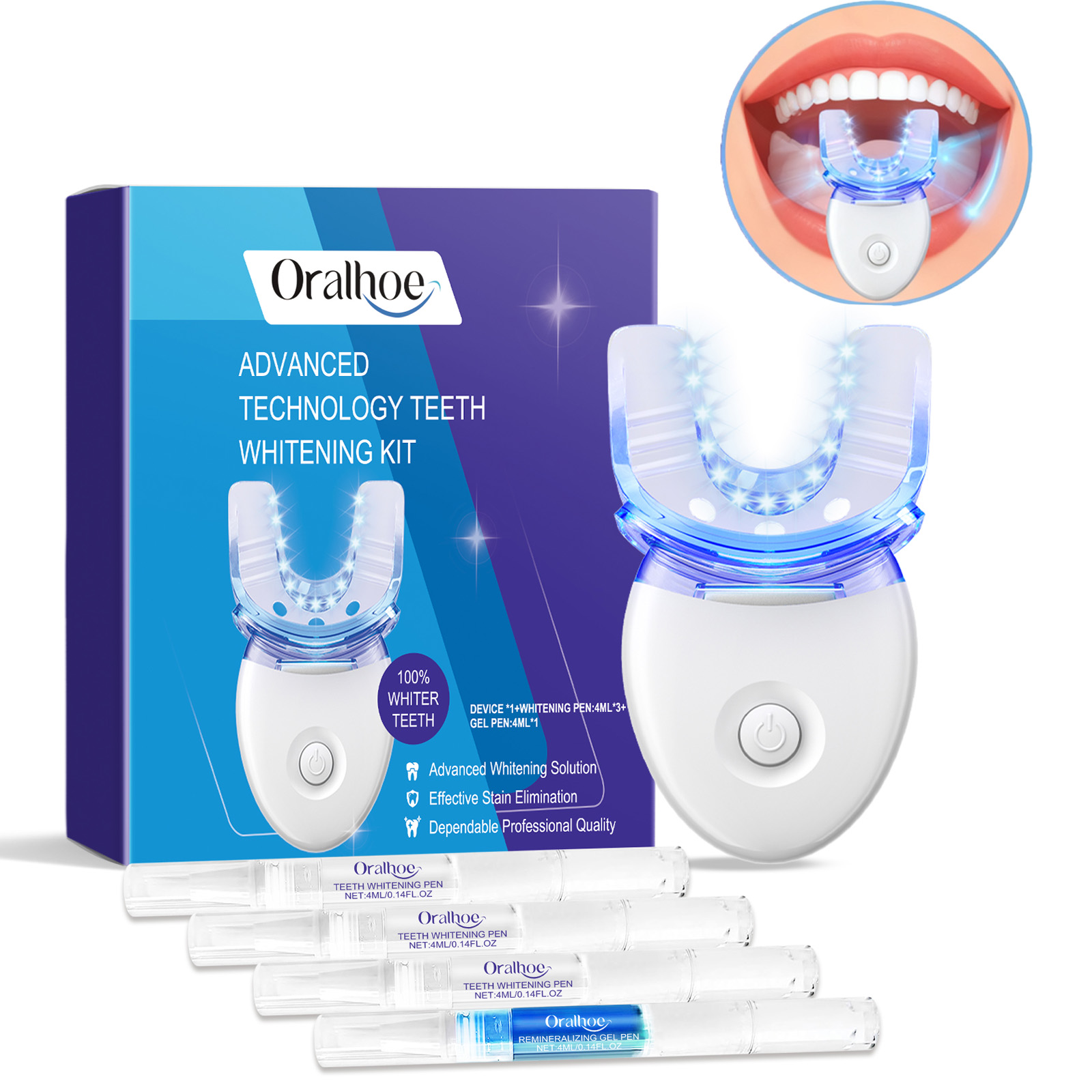 전문 치아 미백 LED 라이트 키트 (4배 미백 젤 포 - Teeth Whitening Diy 리뷰 및 가격