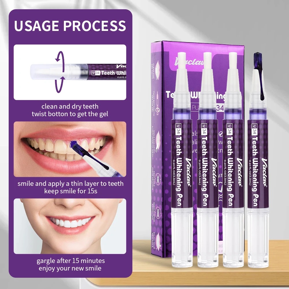 바클라프 V34 퍼플 치아 미백 젤 펜, 즉각적인 치아 - Teeth Whitening Diy 리뷰 및 가격