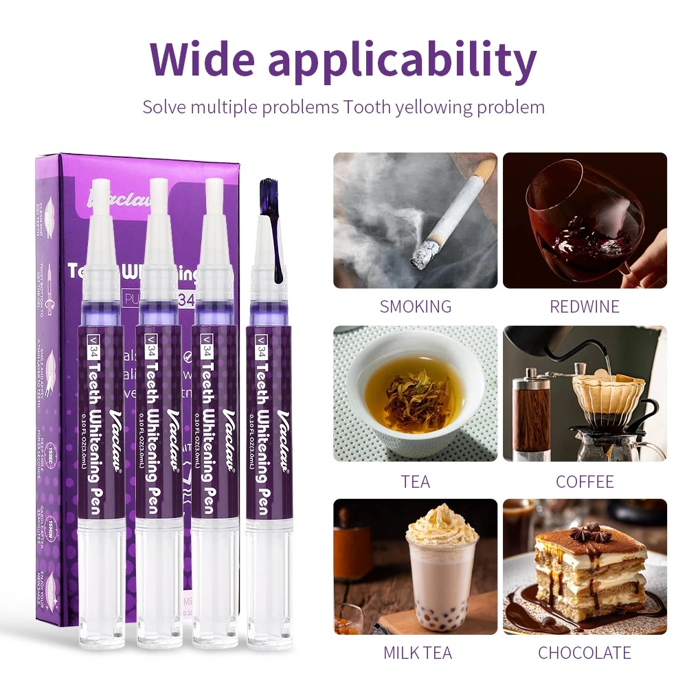 바클라프 V34 퍼플 치아 미백 젤 펜, 즉각적인 치아 - Teeth Whitening Diy 리뷰 및 가격